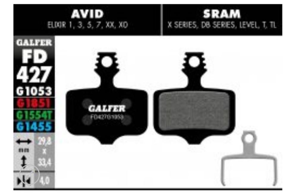 PASTILLAS FRENO GALFER STD AVID/SRAM/ELIXIR X0, 7X9