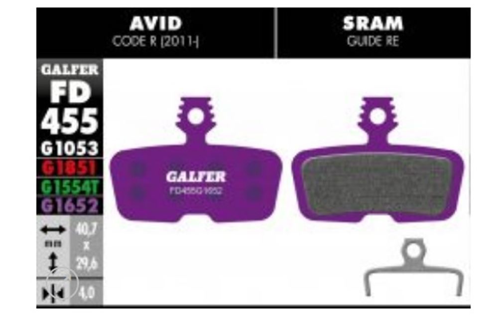 PASTILLAS FRENO GALFER EBIKE AVID CODE R2011